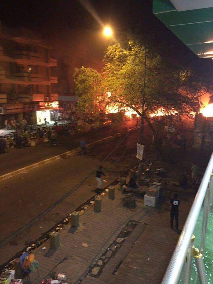 بالصور.. سقوط العشرات في تفجير عنيف بقلب بغداد