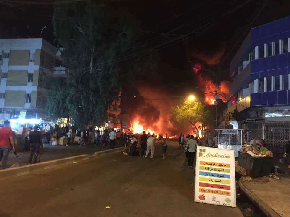 بالصور.. سقوط العشرات في تفجير عنيف بقلب بغداد