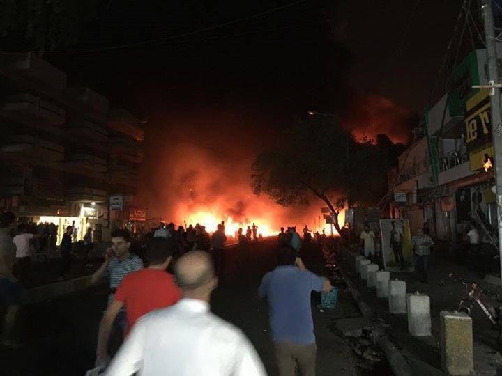 بالصور.. سقوط العشرات في تفجير عنيف بقلب بغداد