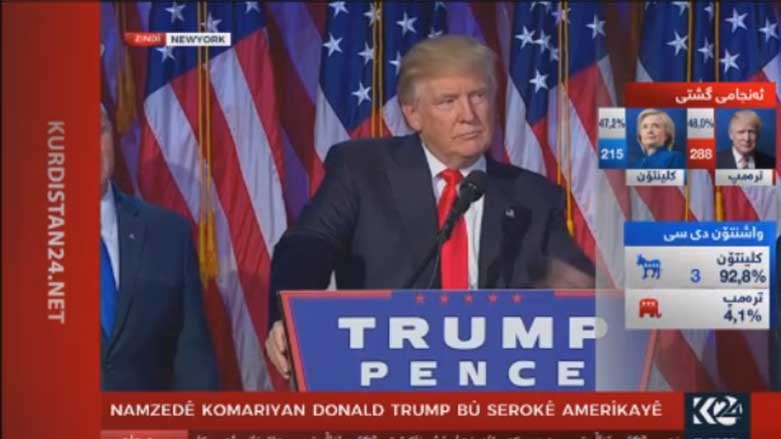 Trump:Hillary Kilinton pîrozbahiya min kir