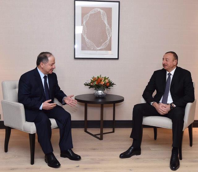 بارزانى له‌گه‌ڵ سه‌رۆكی ئازه‌ربایجان كۆده‌بێته‌وه‌