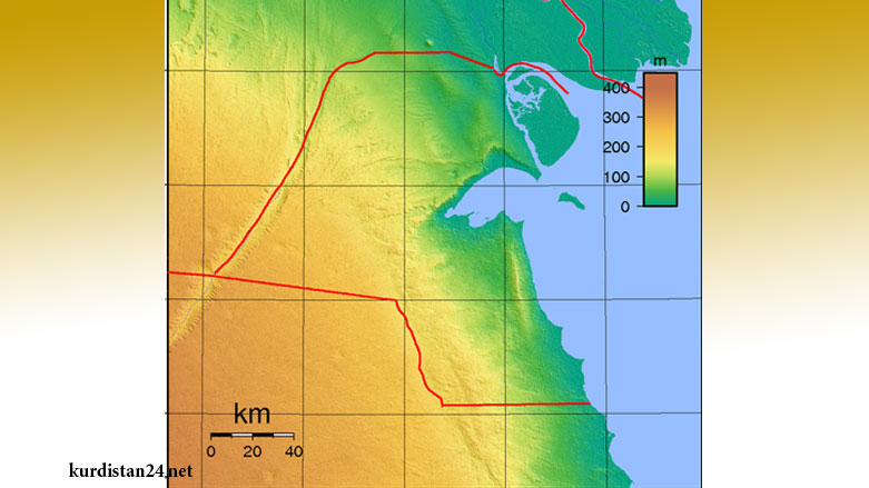خور عبد الله يتوسط جزيرة بوبيان وشبه جزيرة الفاو