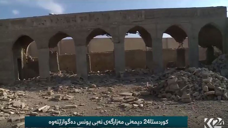 كوردستان24 دیمەنی مه‌زارگه‌ی نه‌بی یونس لە موسڵ دەگوازێتەوە