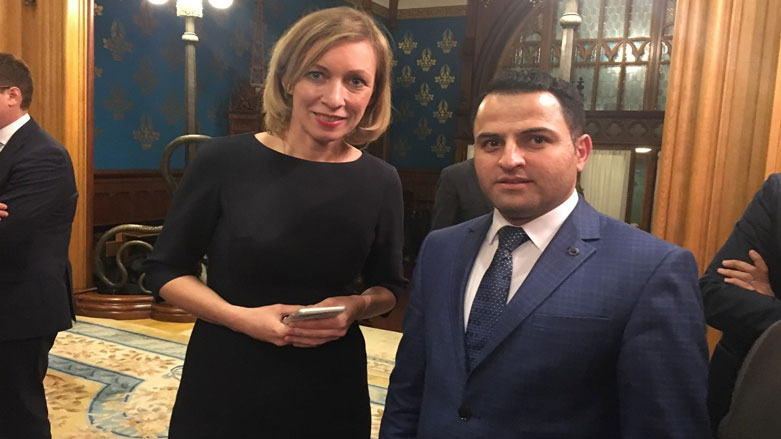 Berdevka Werzareta Derve Maria Zaxarova û Berpirsê Nivîsgeha K24ê li Moskoyê Xoşewî Mihemed