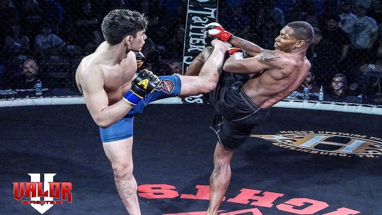 Ahva Abdurrahman in action during his amateur MMA fight in Nashville, Tennessee, United States, Feb. 11, 2017. (Photo: Valor Fights)
