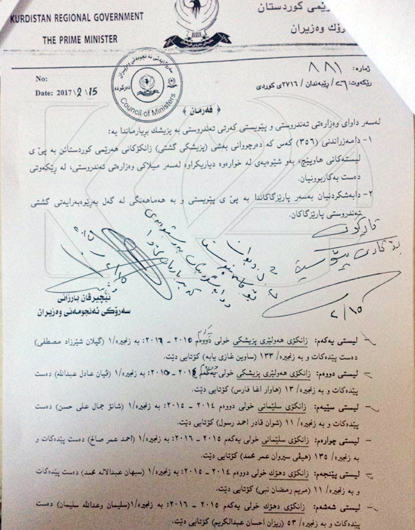 ئەنجوومەنی وەزیران 356 كەس دادەمەزرێنێت