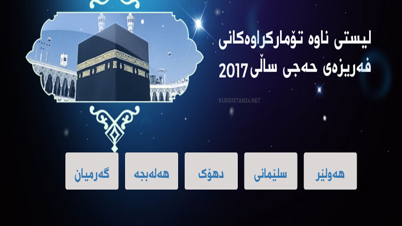 كوردستان24 ناوه تۆماركراوه‌كانی حه‌جی ئه‌مساڵ بڵاوده‌كاته‌وه‌