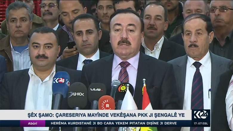 Head of Lalish High Commission and Ezidi member of Kudistan Parliament Sheikh Shamo during a presser in Duhok, Kurdistan Region, March 4, 2017. (Photo: Kurdistan24)