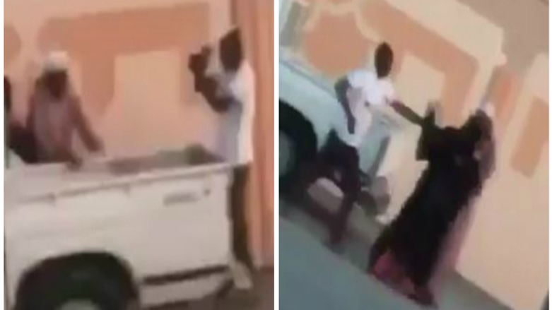 گه‌نجێك له‌ ژن و پیاوێكی به‌ ته‌مه‌ن ده‌دات
