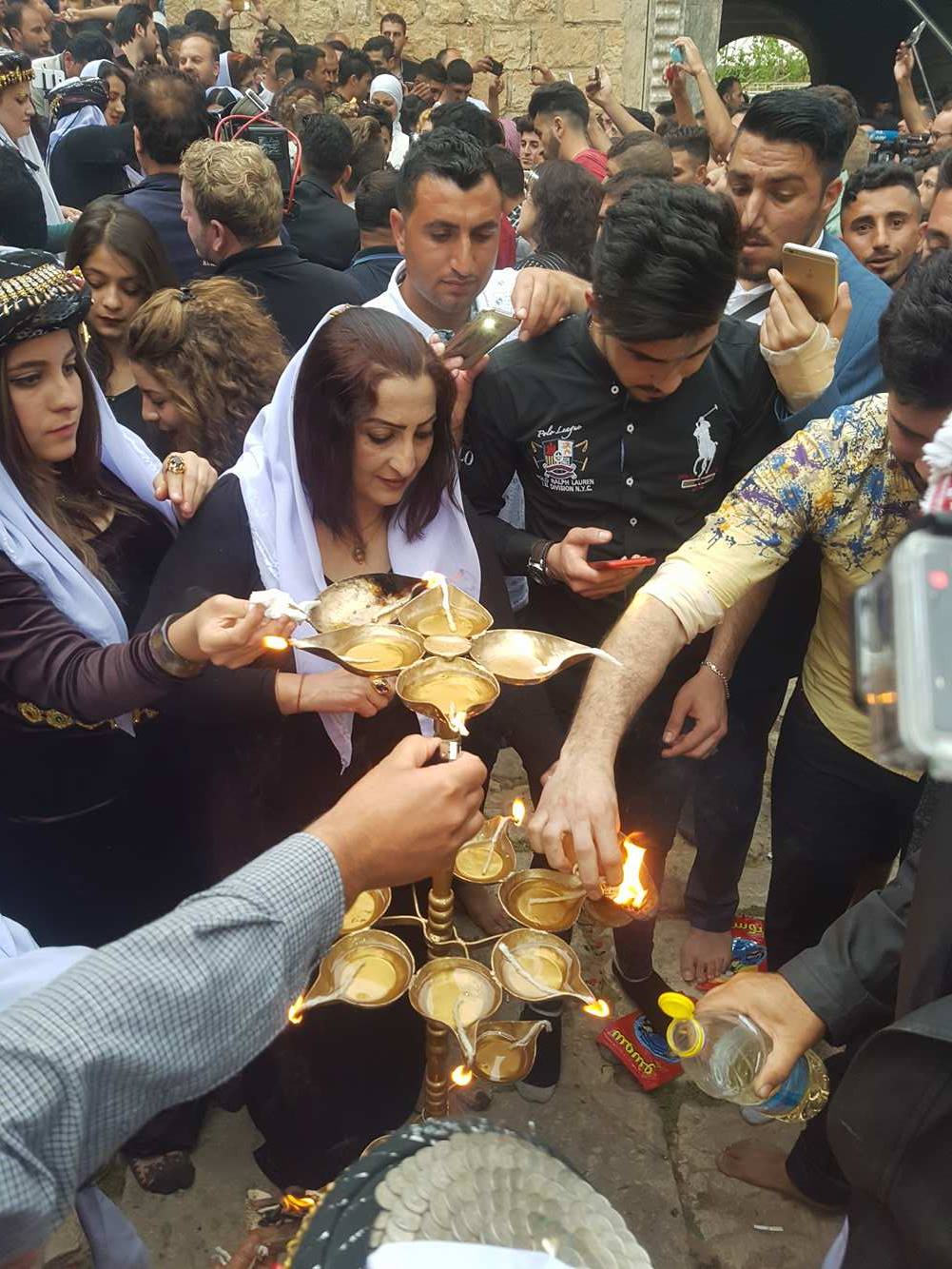 Yezidis (Ezidis) and observers from across the Kurdistan Region gathered in the Ezidi Holy Temple of Lalish in Shekhan Valley in celebration of the Ezidi New Year, April 18, 2017. (Photo: Kurdistan24)