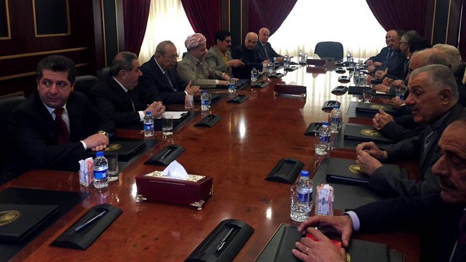 كۆبوونەوەی مەكتەبی سیاسی پارتی و یەكێتی بە سەرۆكایەتی بارزانی دەستیپێكرد