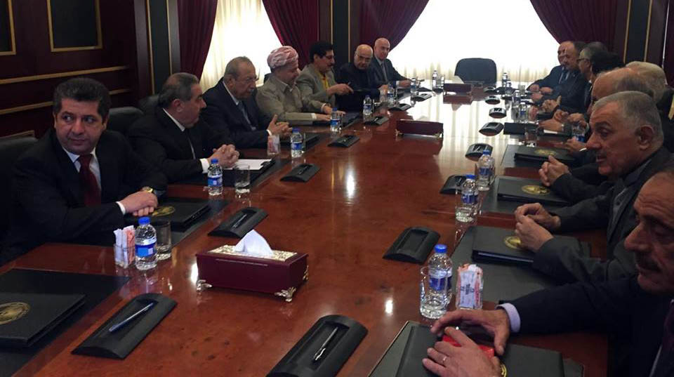 كۆبوونەوەی مەكتەبی سیاسی پارتی و یەكێتی بە سەرۆكایەتی بارزانی دەستیپێكرد