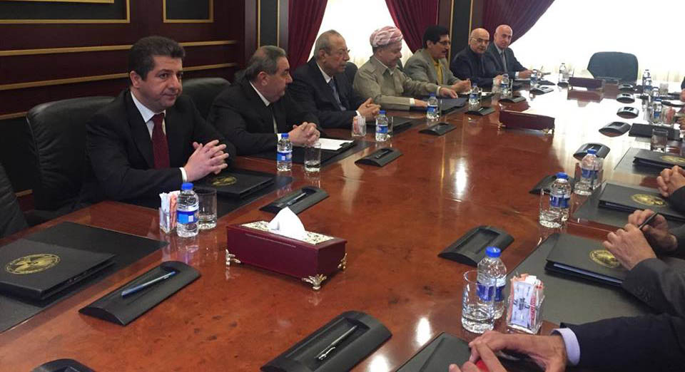 كۆبوونەوەی مەكتەبی سیاسی پارتی و یەكێتی بە سەرۆكایەتی بارزانی دەستیپێكرد