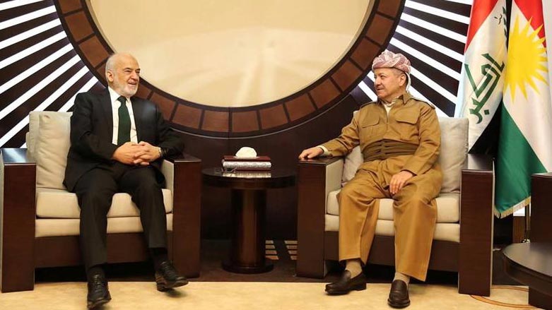 The Foreign Minister of Iraq Ibrahim al-Jafaari met with the President of the Kurdistan Region Masoud Barzani in Erbil, April 13, 2017. (Photo: KRP)