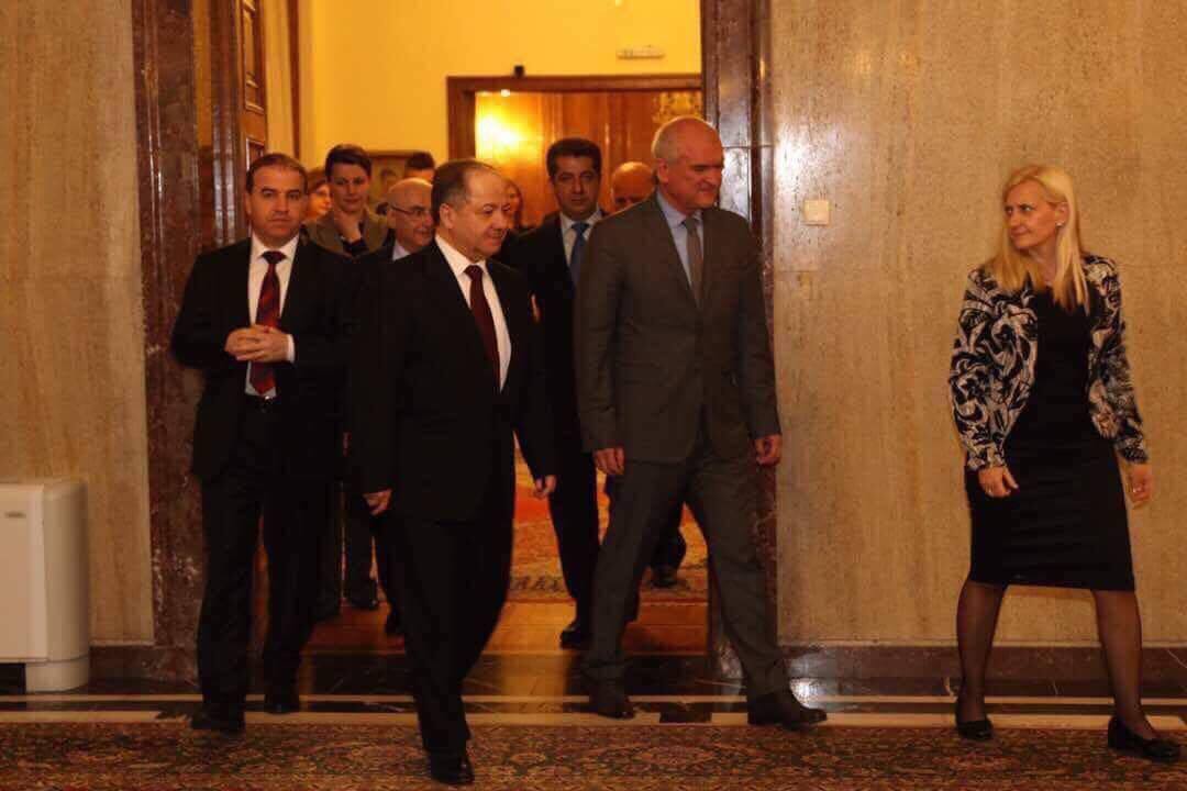 بارزانی در دیدار با نخست وزیر بلغارستان: نیروهای پیشمرگه با خون خود افسانه داعش را شکستند