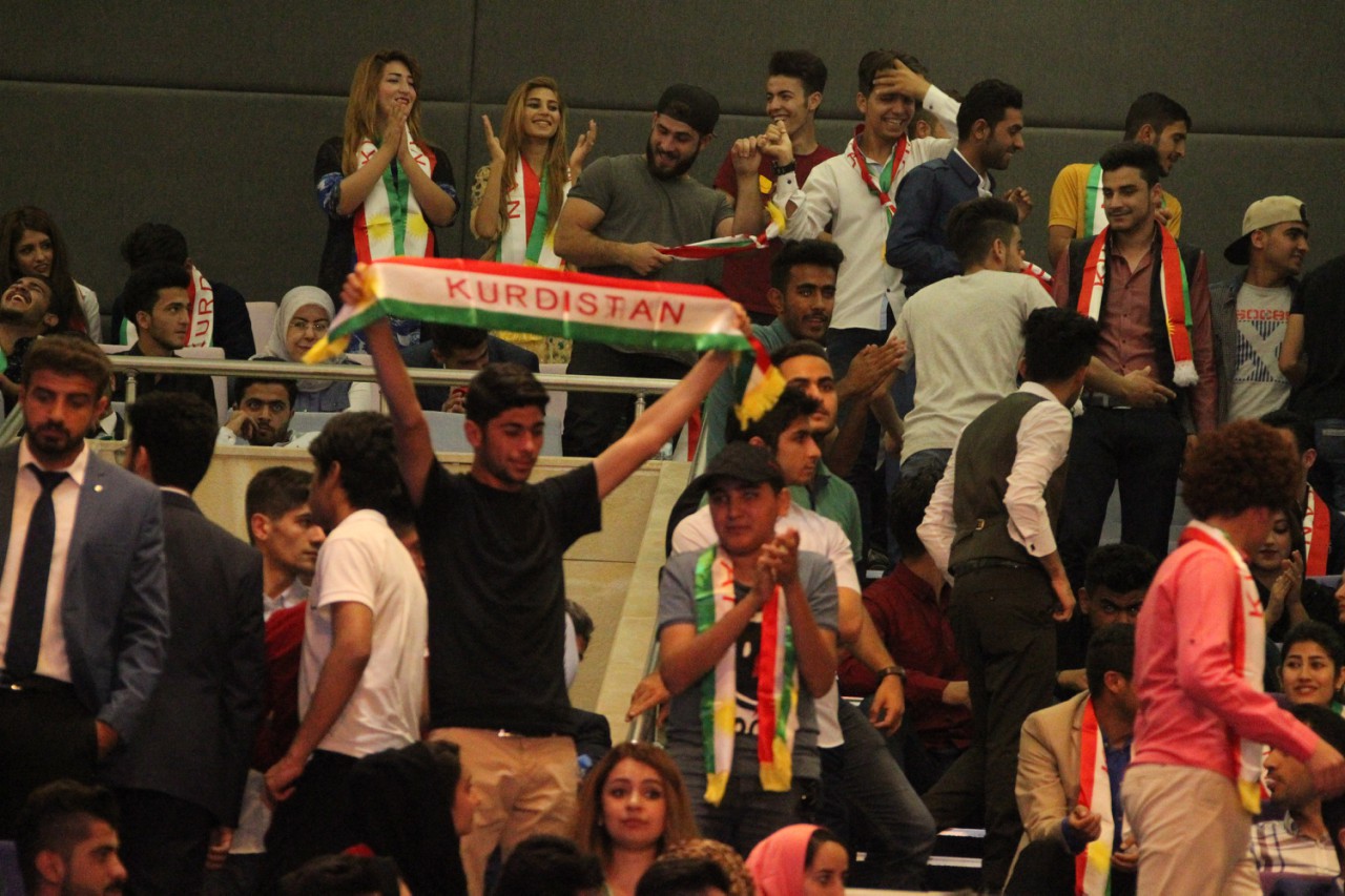 Masrour Barzani, the Chancellor of the Kurdistan Region Security Council (KRSC), attended a supportive gathering for the independence referendum organized by the Kurdistan Student Union. (Photo: KSU)