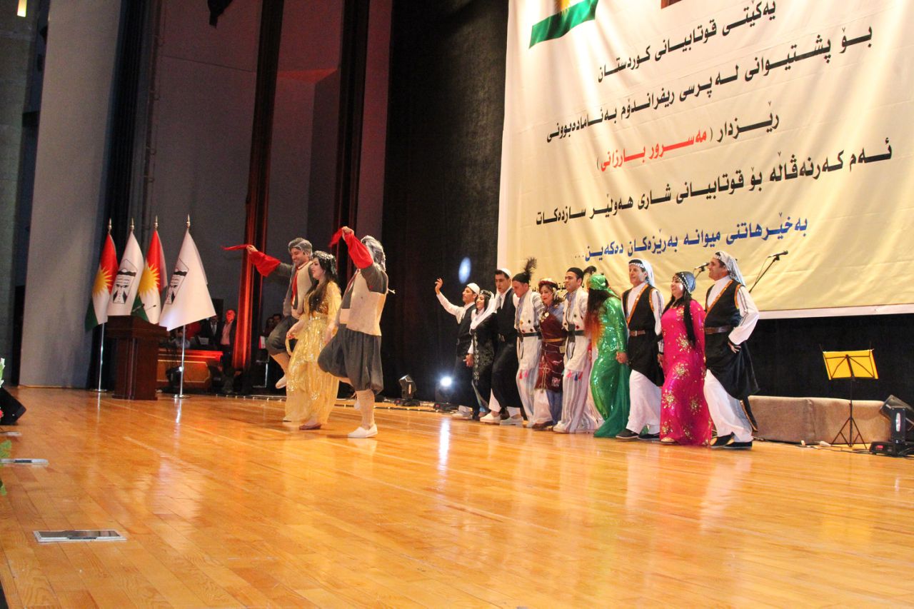 Masrour Barzani, the Chancellor of the Kurdistan Region Security Council (KRSC), attended a supportive gathering for the independence referendum organized by the Kurdistan Student Union. (Photo: KSU)