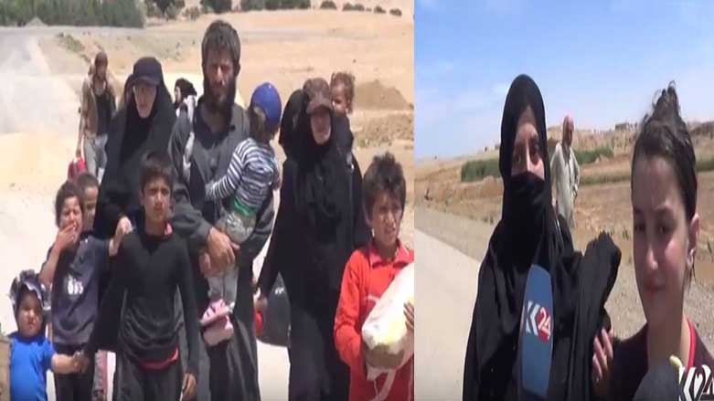 دانیشتوانی رەققە چەندین كاتژمێر بەپێ دەبڕن تا لە دەستی داعش رزگاربن