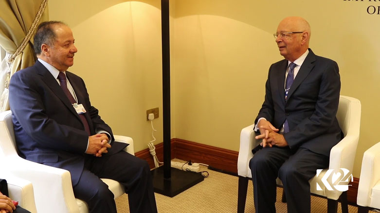The President of the Kurdistan Region Masoud Barzani met with Klaus Schwab, founder and executive chairman of the WEF 2017 in Jordan, May 20, 2017. (Photo: Kurdistan24)