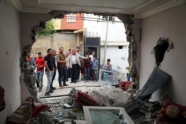 A view from inside the room where Muhammet (7) and Furkan (6) were killed while sleeping when an armored police vehicle entered their house. (Photo: DHA)