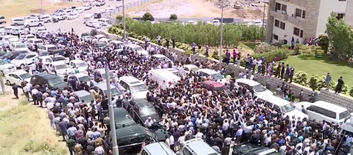 The body of Nawshirwan Mustafa being transferred to hospital on Friday.