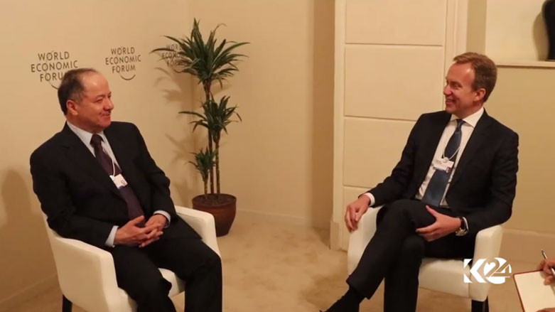 The President of the Kurdistan Region Masoud Barzani met with Norway’s Foreign Minister Borge Brende during World Economic Forum (WEF) 2017 in Jordan, May 20, 2017. (Photo: Kurdistan24)