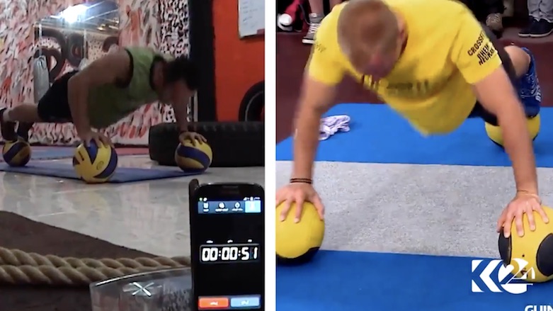 Jarjees Rashed is training to break at least three world records for push-ups. (Photo: Kurdistan24) 