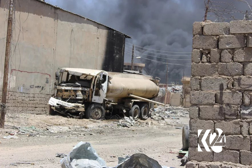 بە وێنە... شەڕ و وێرانكاری گەڕەكێكی مووسڵ