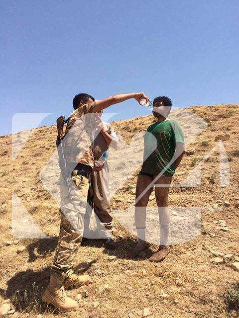 The pakistani-American man was given water and questioned by Peshmerga forces. (Photo: Kurdistan24)