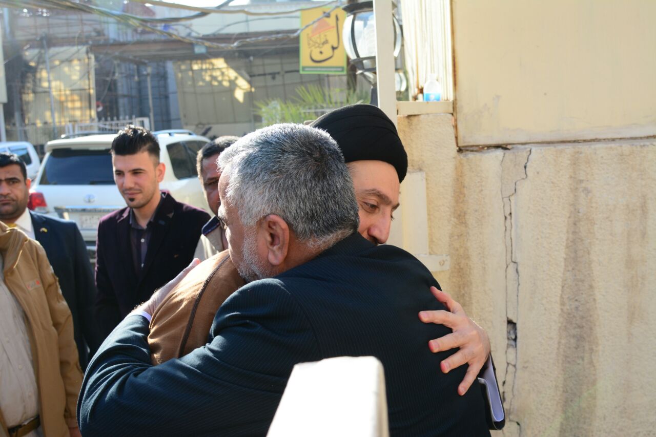 Serokê Fraksiyona Hevpeymaniya Niştimanî ya desthilatdar Emar Hekîm û Emîndarê Giştî yê Rêxistina Bedir Hadî Amîrî