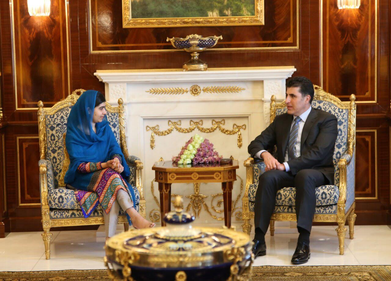Meeting between the KRG PM Nechirvan Barzani and Malala Yousafzai. 