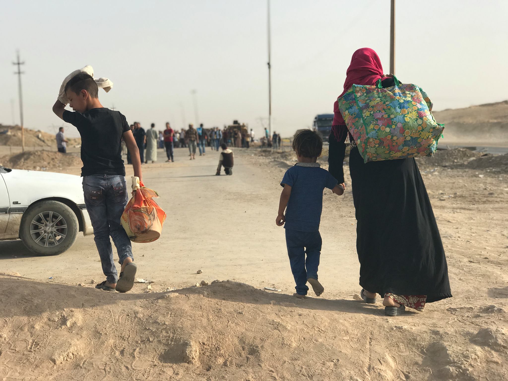 Civilians flee from the Islamic State (IS) controlled areas in the west of Mosul, northern Iraq. (Photo: Kurdistan24 / Zerdasht Hame)