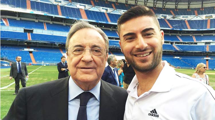 Kurdistan24 reporter Shukur Mohammed in Madrid, Spain, speaks with President of Real Madrid Florentino Perez.
