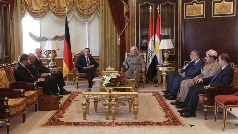 سعود بارزانی رئیس اقلیم کردستان و کریل جیان نون سفیر آلمان در عراق