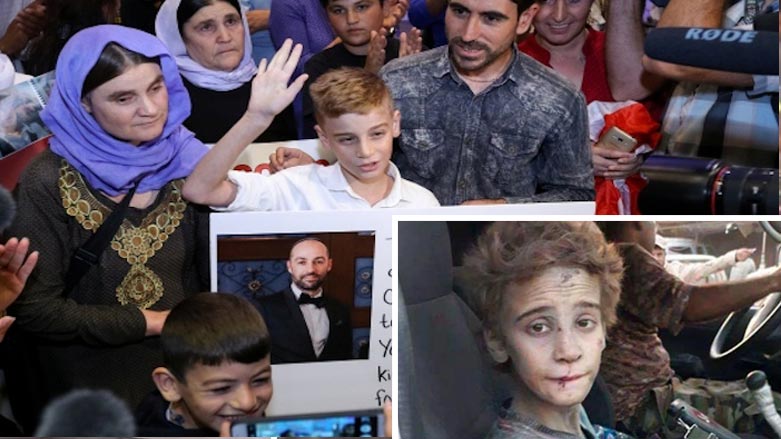 منداڵه‌ ئێزدییه‌ ئازادكراوه‌كه‌ی مووسڵ به‌ خێزانه‌كه‌ی شادبووه‌وه‌