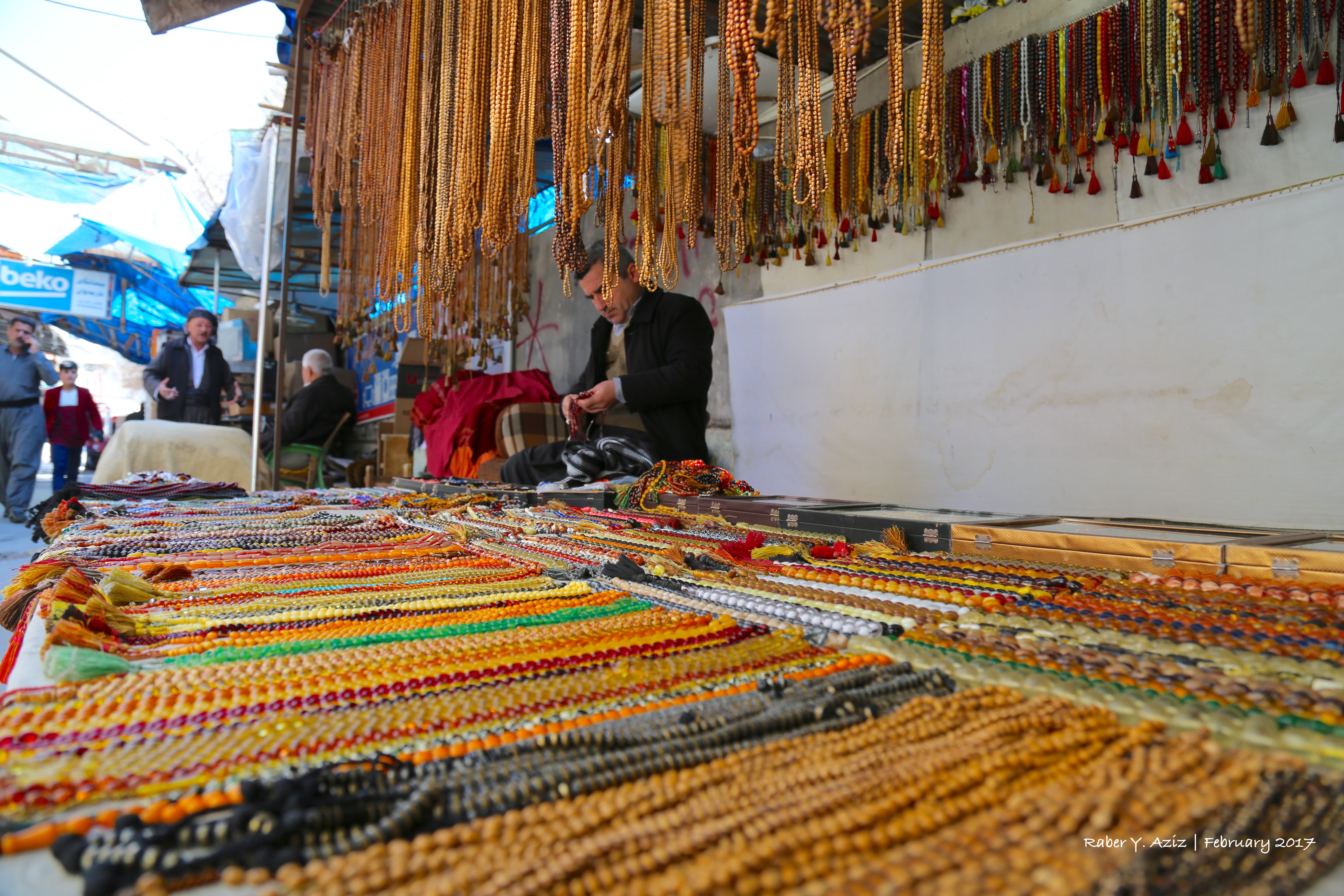 Some rosaries in the downtown near Erbil Citadel, the Kurdistan Region. (Photo: Raber Aziz)