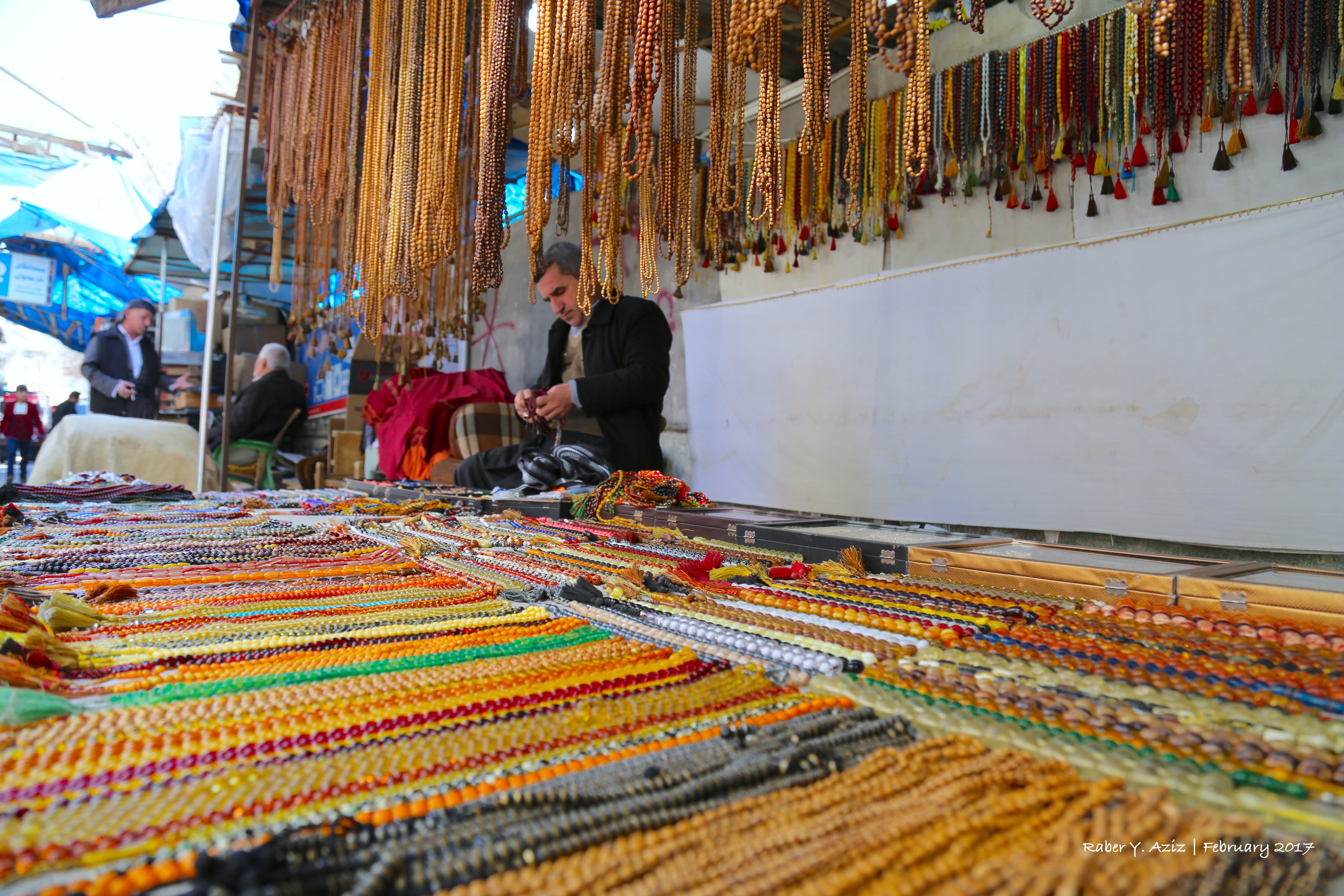 Some rosaries in the downtown near Erbil Citadel, the Kurdistan Region. (Photo: Raber Aziz)
