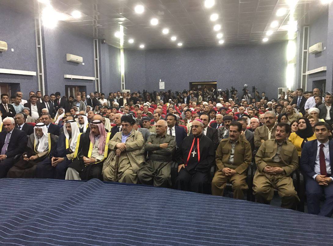 President of the Kurdistan Region Masoud Barzani meets with ethnic and religious groups in Kirkuk Province, Sep. 12, 2017.