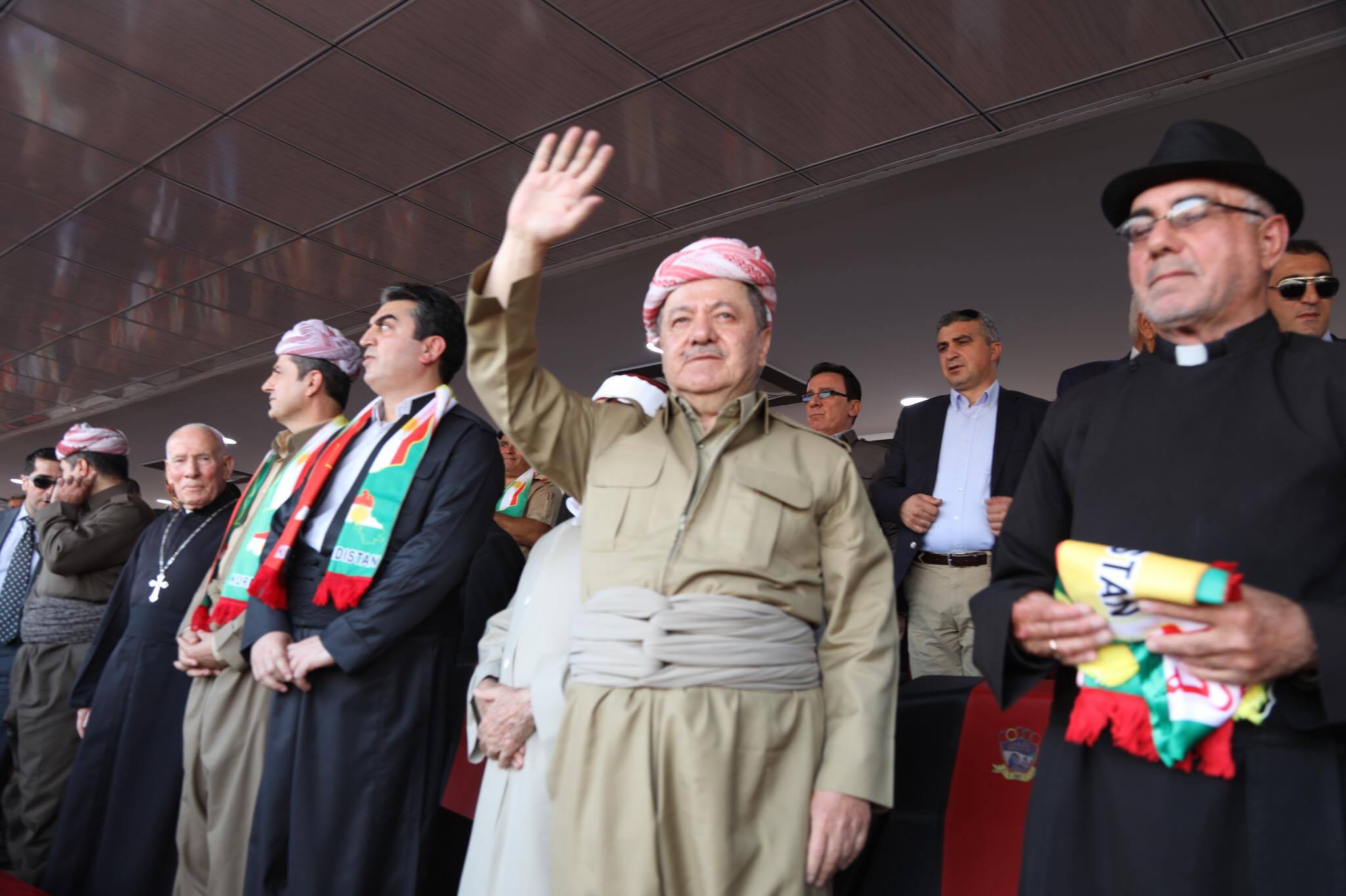The President of the Kurdistan Region Masoud Barzani addressed thousands of people at the Zakho Stadium, Zakho, Kurdistan Region, Sep. 14, 2017. (Photo: Kurdistan 24)