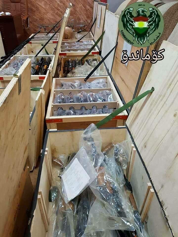 پێشمەرگە دەستی بەسەر چەندین چەك و تەقەمەنی حەشدی شەعبی داگرت