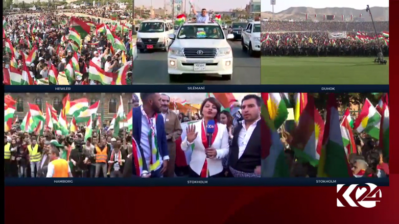 بالصور.. الكورد يواصلون إحياء الاحتفالات الداعمة للاستقلال