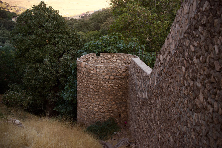 Military tower outside the temple.