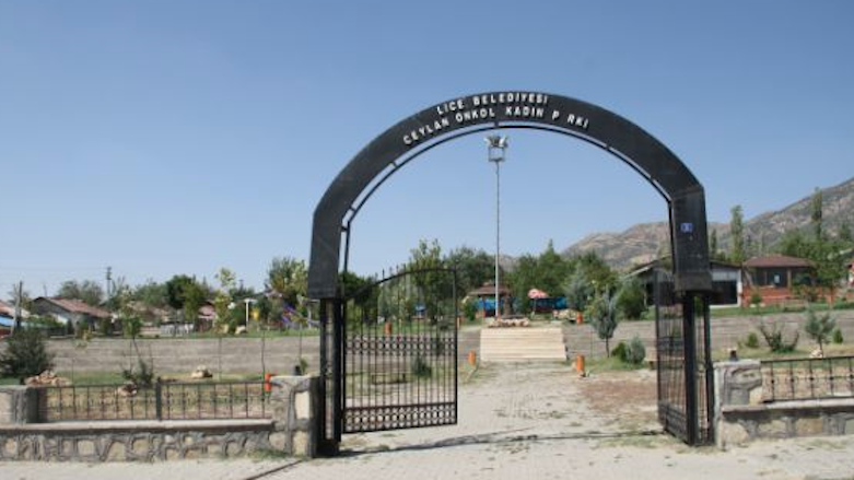 The entrance of the park formerly named after Ceylan Onkol who an army mortar killed in 2009. (Photo: Lice Municipality)