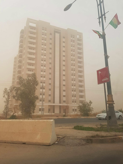 Dust storm in Erbil, October 29, 2017.