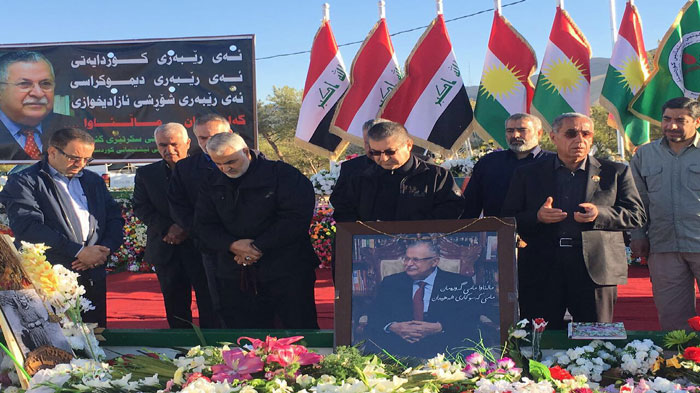 Iranian Quds Force Commander Qassem Soleimani visits the tomb of former Kurdish President of Iraq Jalal Talabani in Sulaimani Province, Oct. 12, 2017. (Photo: PUK media)