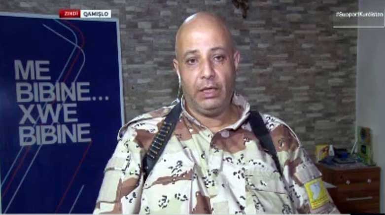 Brigadier Talal Silo, a spokesperson for the Syrian Democratic Forces (SDF), speaks to Kurdistan 24 about the latest updates of the Raqqa battle, Qamishlo city, Rojava, Syria, Oct. 15, 2017. (Photo: Kurdistan 24)