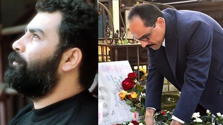 گوتەبێژی سەرۆکایەتی کۆماری تورکیا تاجه‌گوڵینه‌ له‌سه‌ر مه‌زاری ئه‌حمه‌د كایا داده‌نێت