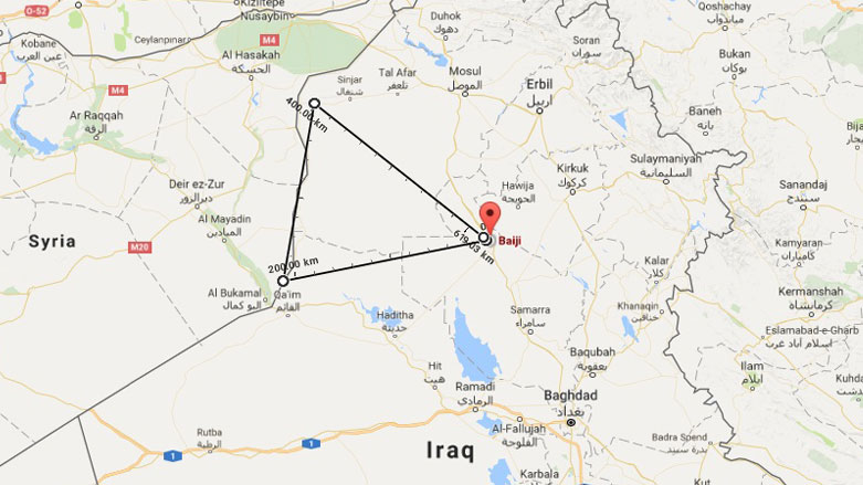 A map depicting the large desert triangle area.