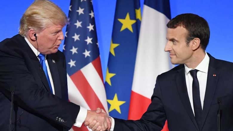 روسای جمهور آمریکا و فرانسه در مورد فعالیت‌های بی‌ثبات کنندە ایران گفتگو کردند