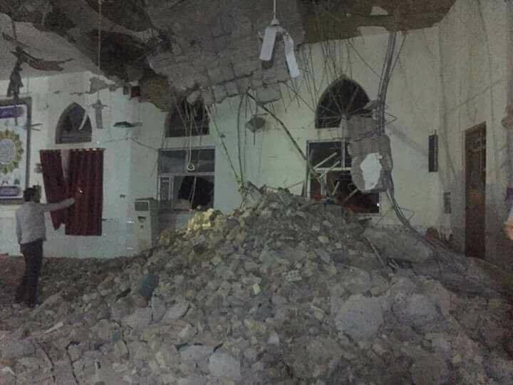 A mosque collapsed in the Kurdish city of Khanaqin due to the earthquake.